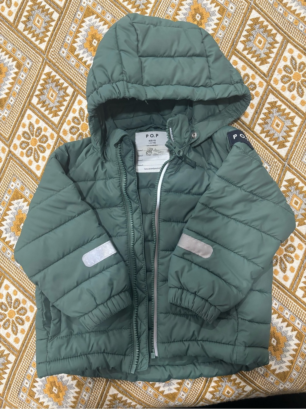 Polarn O. Pyret Recycled Puffer Jacket | Sage Green | Size 1.5-2Y (92)